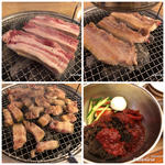 済州産黒豚のサムギョプサルとビビン麺(済州島 ヌゥルポム)