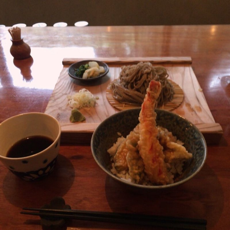 そば 冷 + 天丼 セット(蕎麦切り 大城)