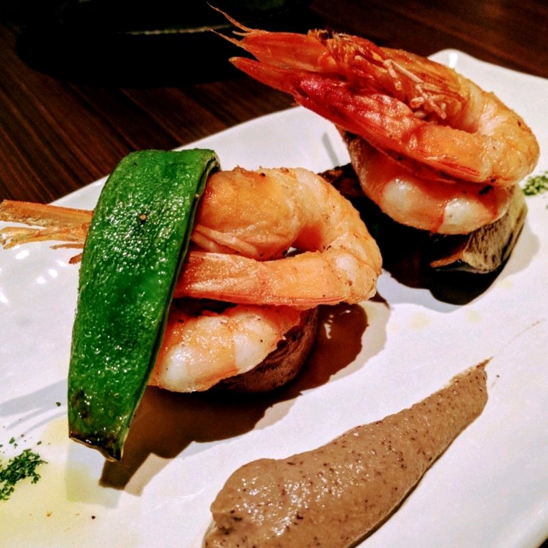 天使エビの極上ムニエル(鉄板焼さくら 新宿高田馬場店)