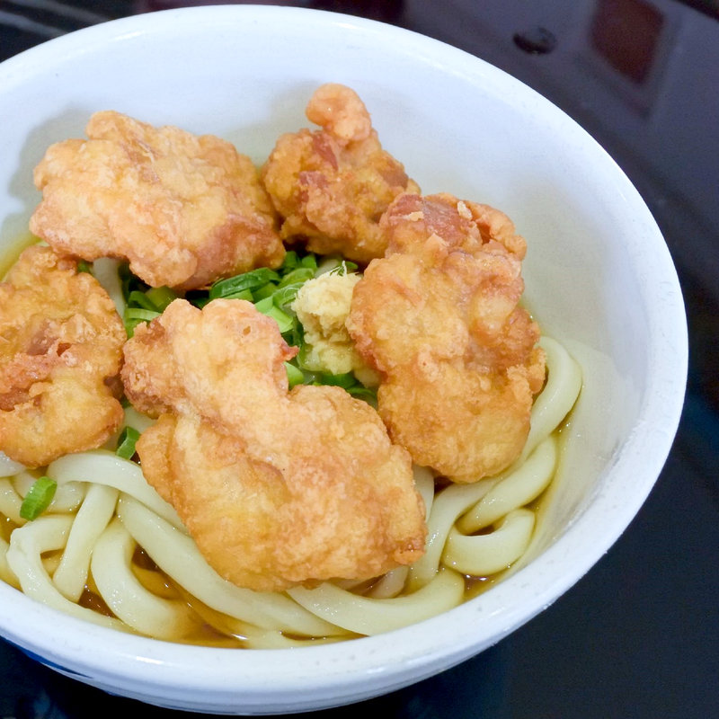 ぶっかけ冷+からあげ(架け橋　夢うどん )