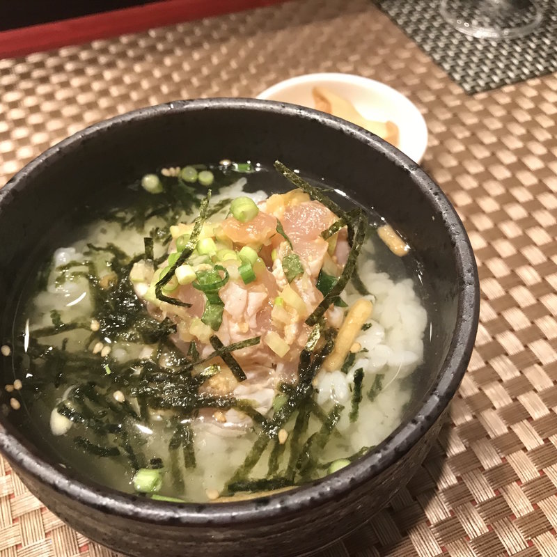 地鶏のなめろう茶漬け(日本酒バル 琥珀 )