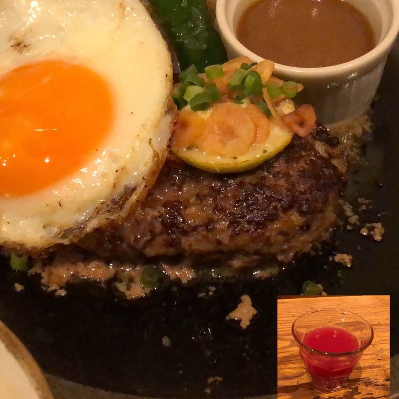 ガーリックハンバーグ＋目玉焼き(山本のハンバーグ 恵比寿本店)