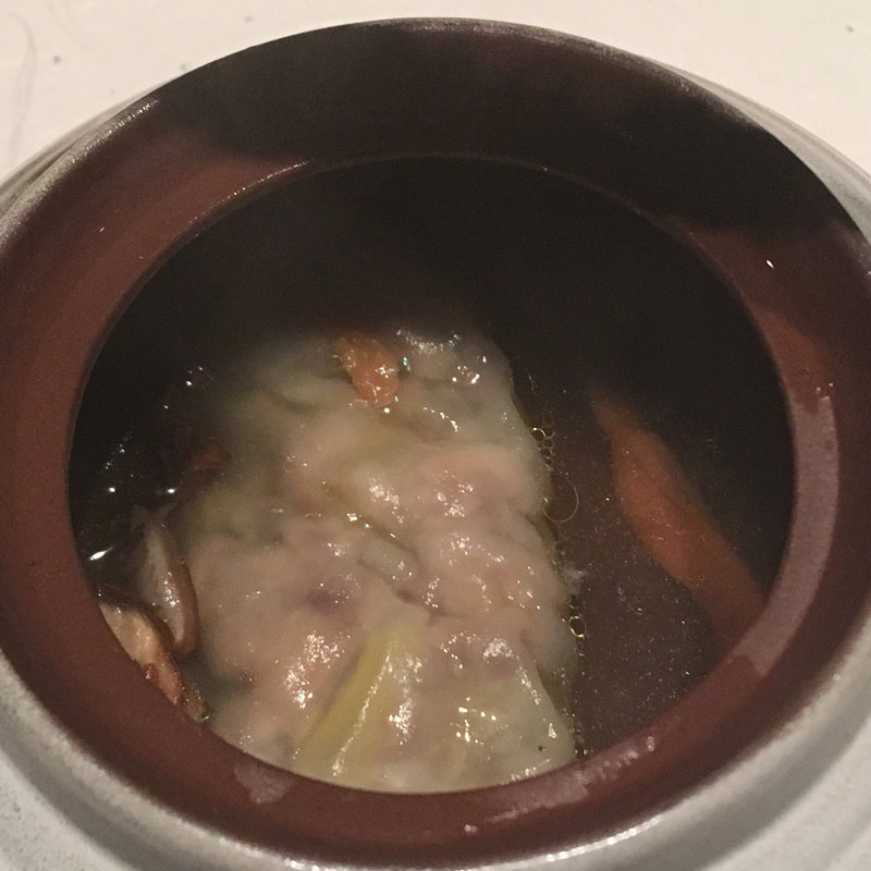 スッポンのラヴィオリ 土瓶蒸しスタイル(庭 〜Garden of four seasons〜)