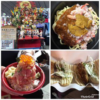 パスタ、海鮮丼、鯖サンド(ふるさと祭り東京)