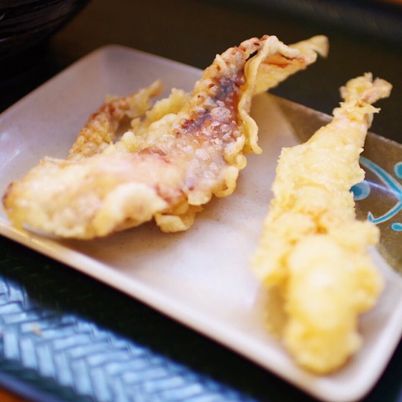 ゲソ天とエビ天(はなまるうどん 姫路土山店)