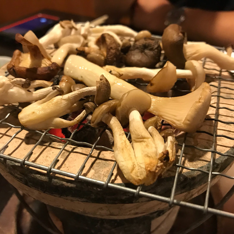 きのこの七輪焼き(吉坊庵)