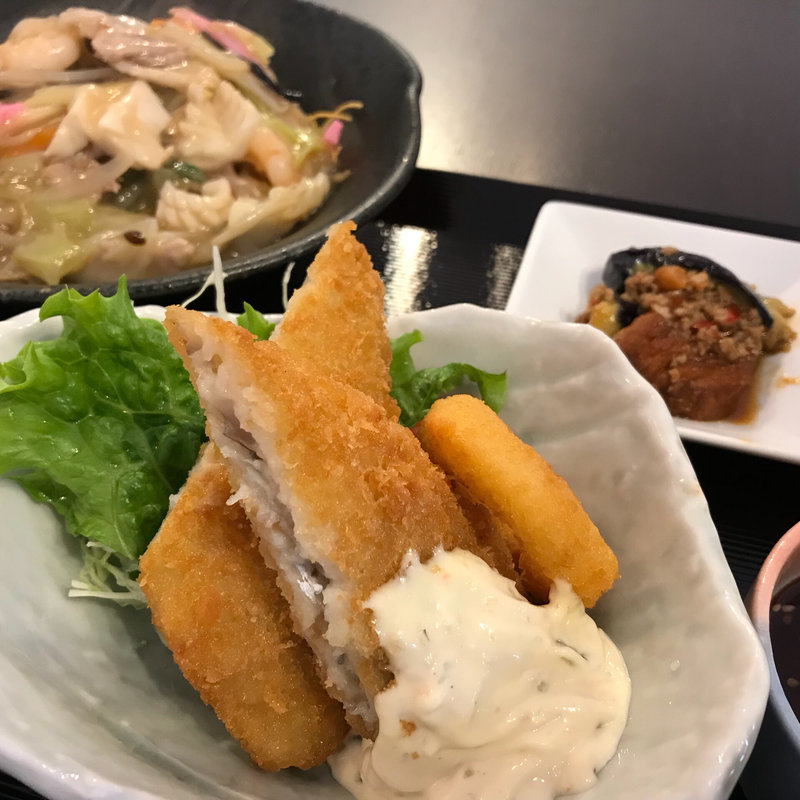 焼きそば（パリパリ）アジフライ(光琳)