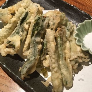 野沢菜の天ぷら(地酒遊楽　裏や )