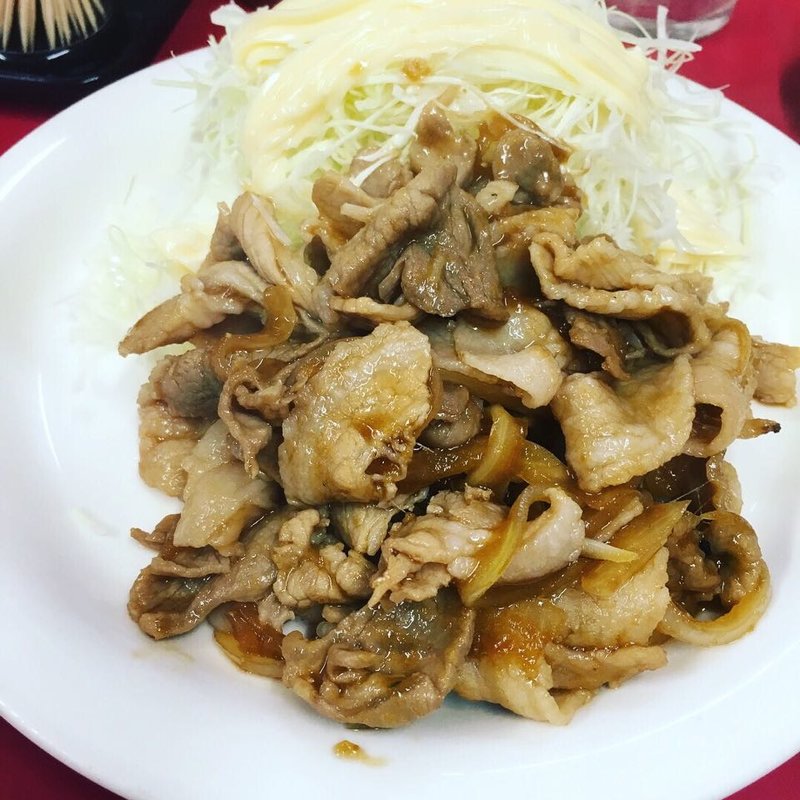 生姜焼定食＋半ラーメン(中華食堂 尚ちゃん)