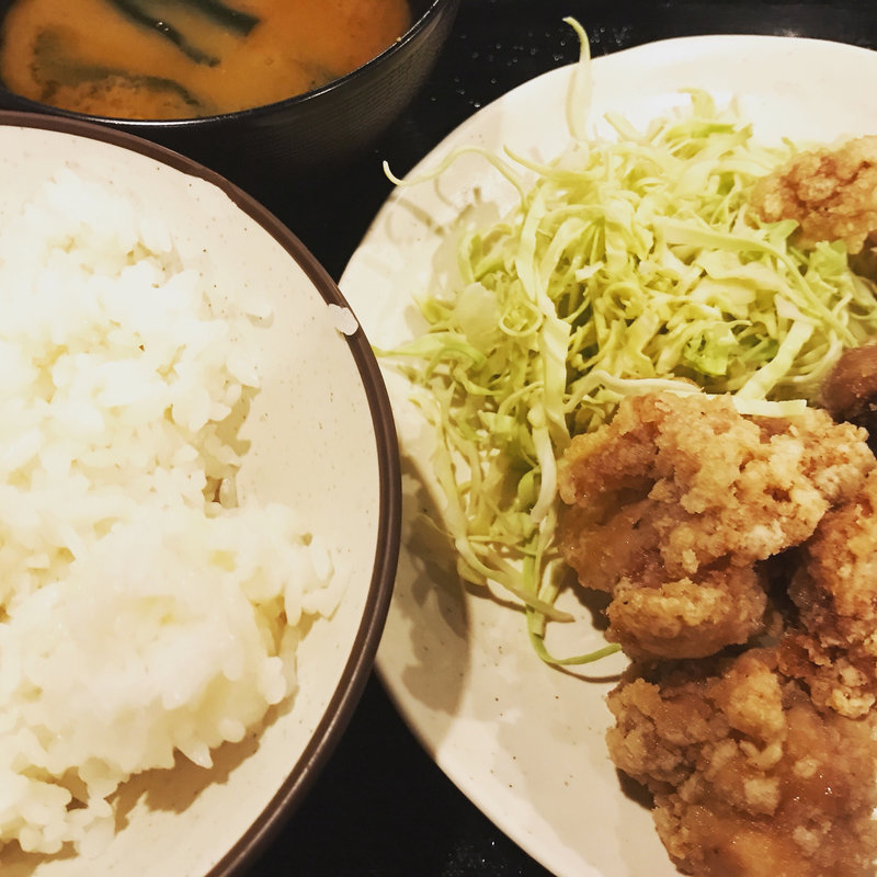 勝男定食(大分からあげと鉄板焼 勝男 阪急梅田店 )