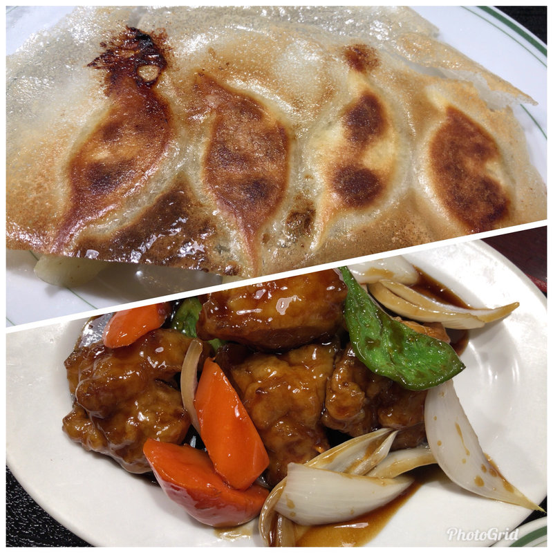 鳥の唐揚げ黒酢あん＆単品餃子(歓迎 田町駅前店（ホアンヨン）)