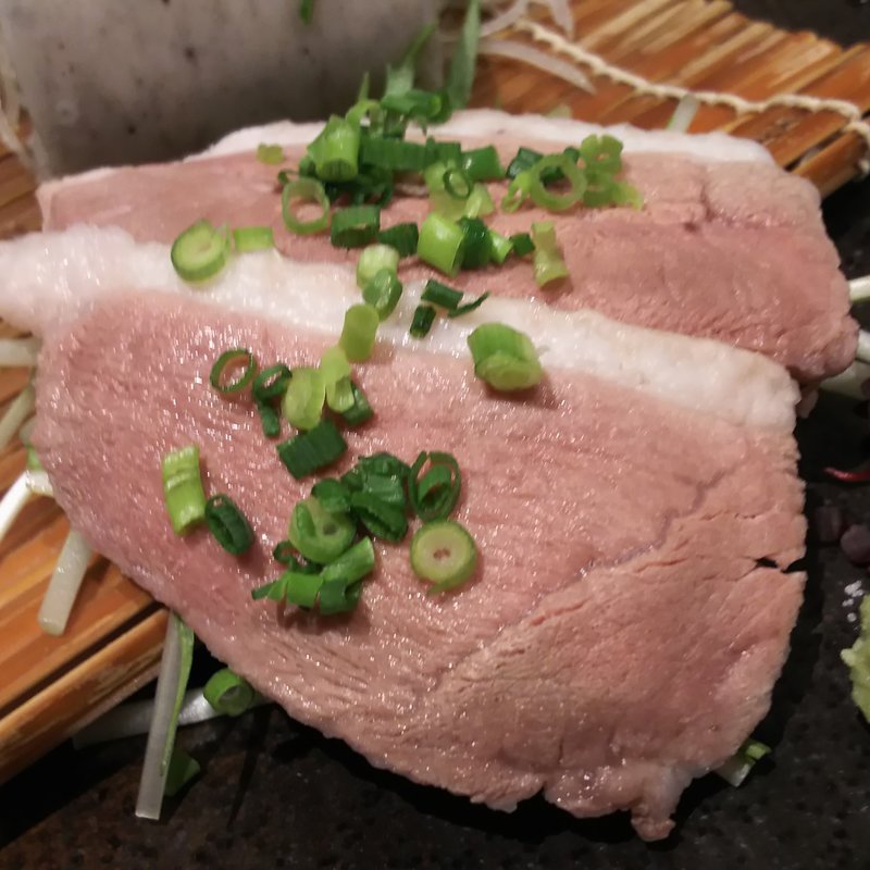 鴨刺し　治部煮風(蕎麦居酒屋　高田屋　川崎)