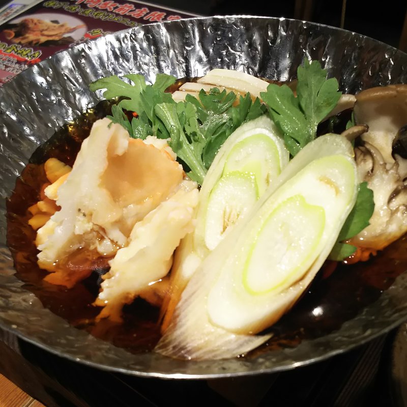 蟹のふんどしすき焼き(蕎麦居酒屋　高田屋　川崎)