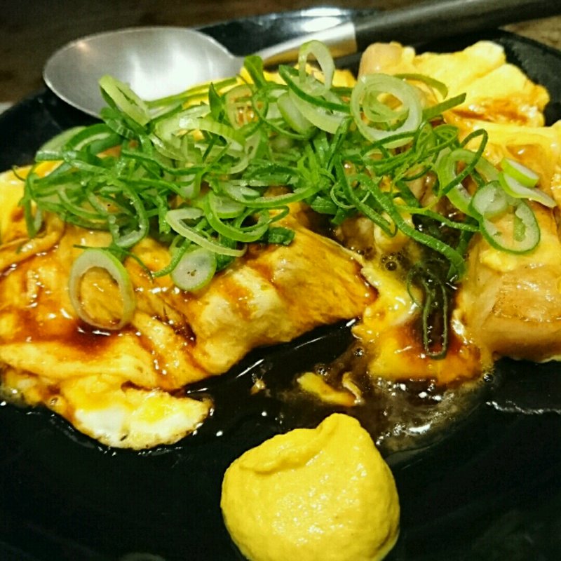 国産豚のロースステーキを使ったとん平焼き(お好み 吉田)