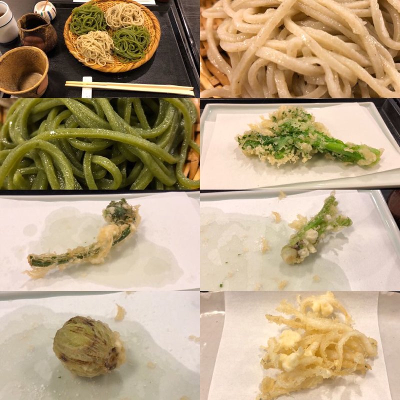 春天ざる二色(並蕎麦、茶そば)(松翁)