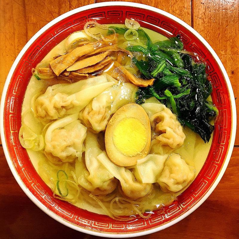 夕食雲呑麺(広州市場 中目黒店)
