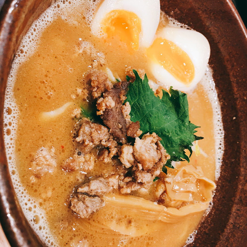 魚介旨味 味玉 味噌ラーメン(京都千丸 しゃかりき 京阪守口店)