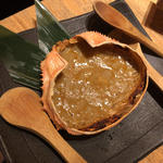 カニ味噌の甲羅焼き(なかめのてっぺん 丸の内)