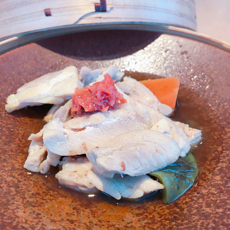 宮崎鶏と揚げナス 梅じょうゆ せいろ蒸し(イチスタンダード)