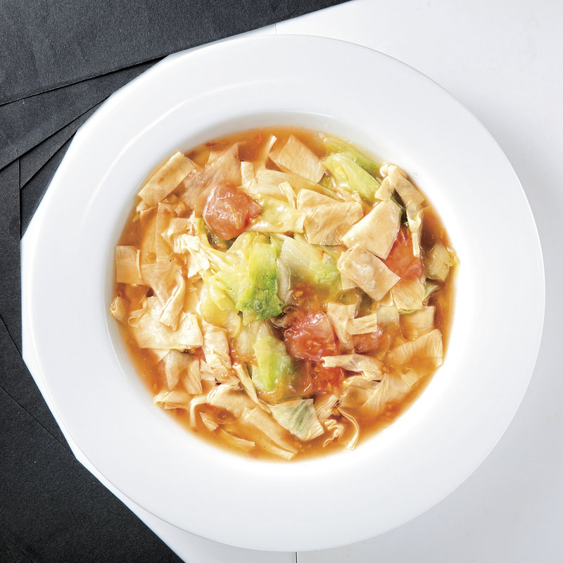 茹でレタスの生湯葉＆トマトあんかけ(南青山エッセンス)