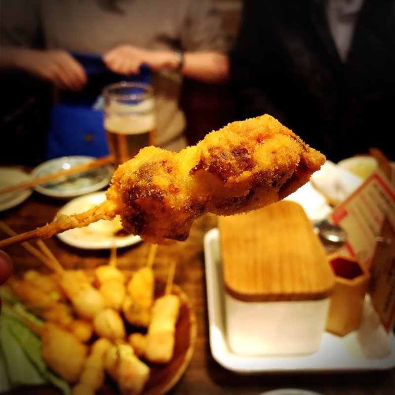 ねぎま(いか玉焼と串カツ マハカラ)