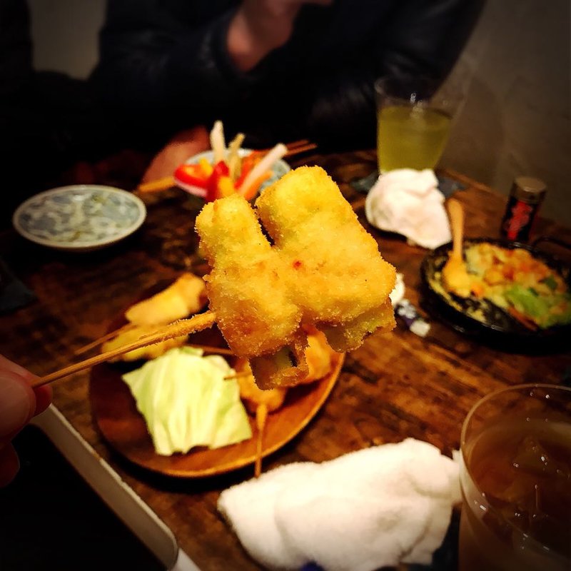 アスパラ(いか玉焼と串カツ マハカラ)