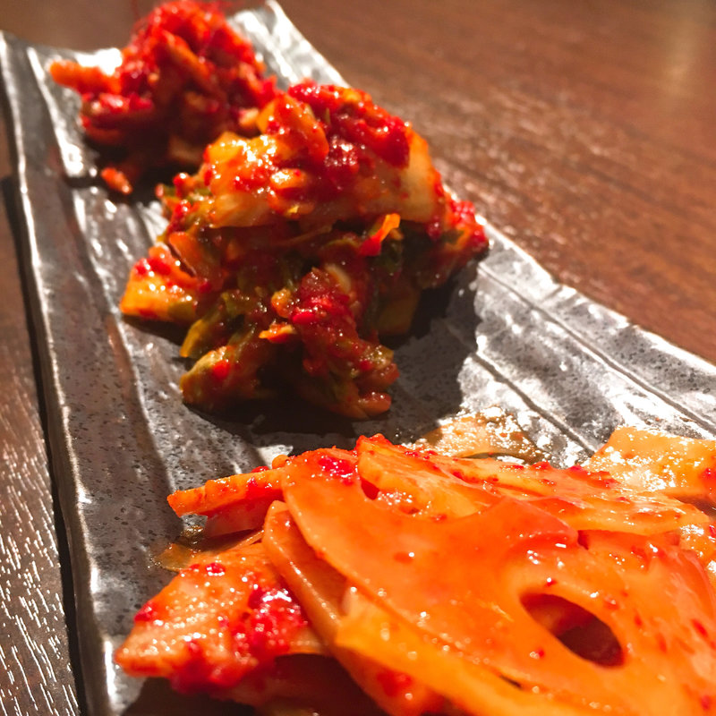 キムチ三種盛り(大井町銭場精肉店)