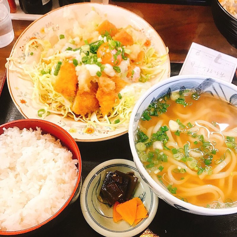 チキンみぞれカツ定食(古都うどん)