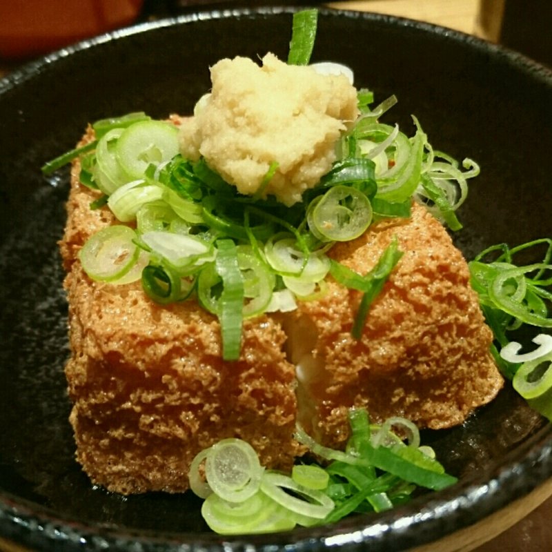 揚げたて厚揚げ(うどん居酒屋 江戸堀)