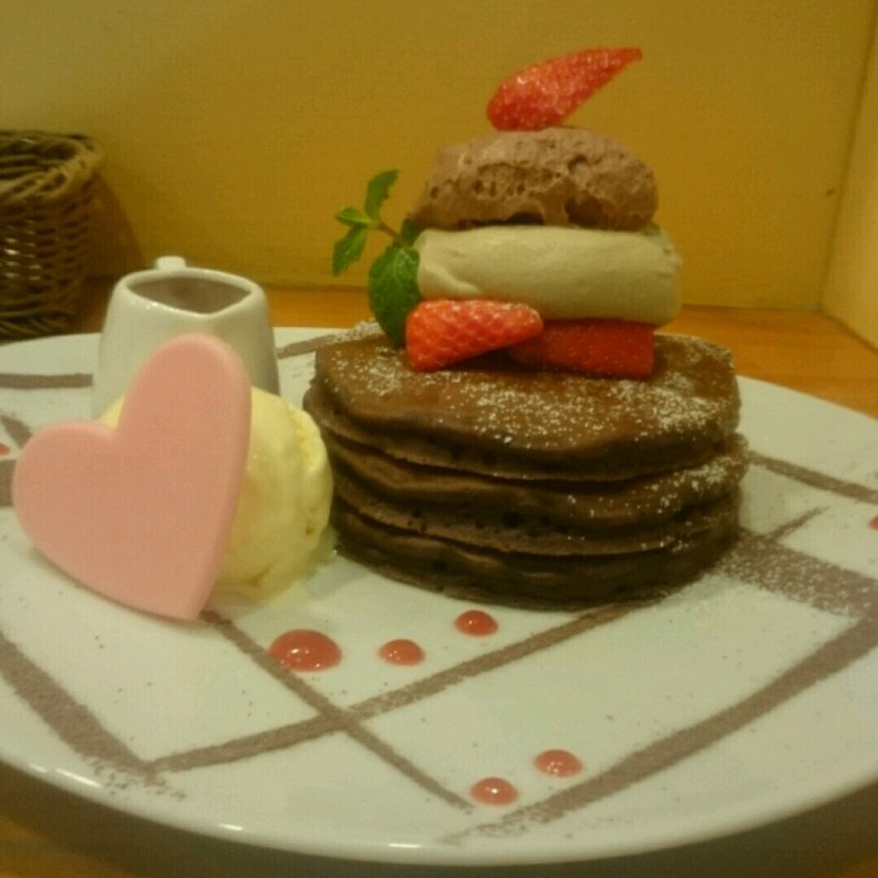 バレンタインパンケーキ(パンケーキママカフェ VoiVoi （ヴォイヴォイ）)