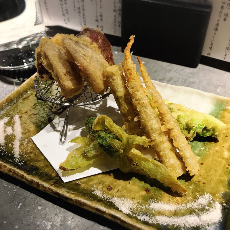 旬菜おまかせ五種盛り(天ぷら)(日本酒バル 厨)
