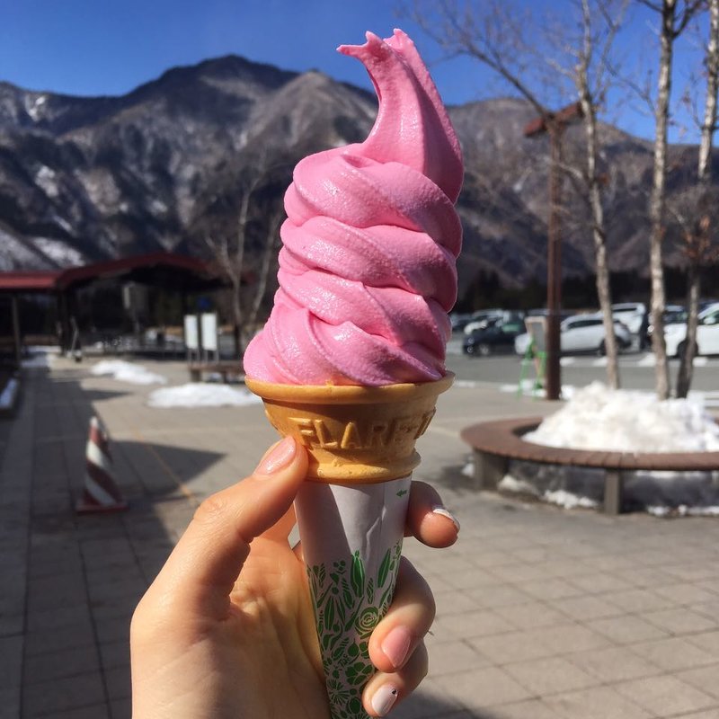 こけももソフトクリーム(道の駅朝霧高原)