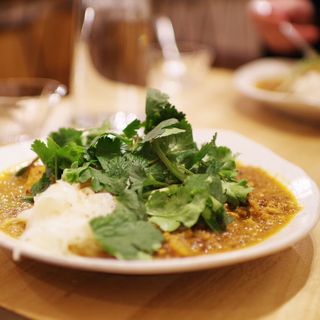 ポークカレーとキーマカレーのあいがけ パクチー増量(curry phakchi(パクチー))