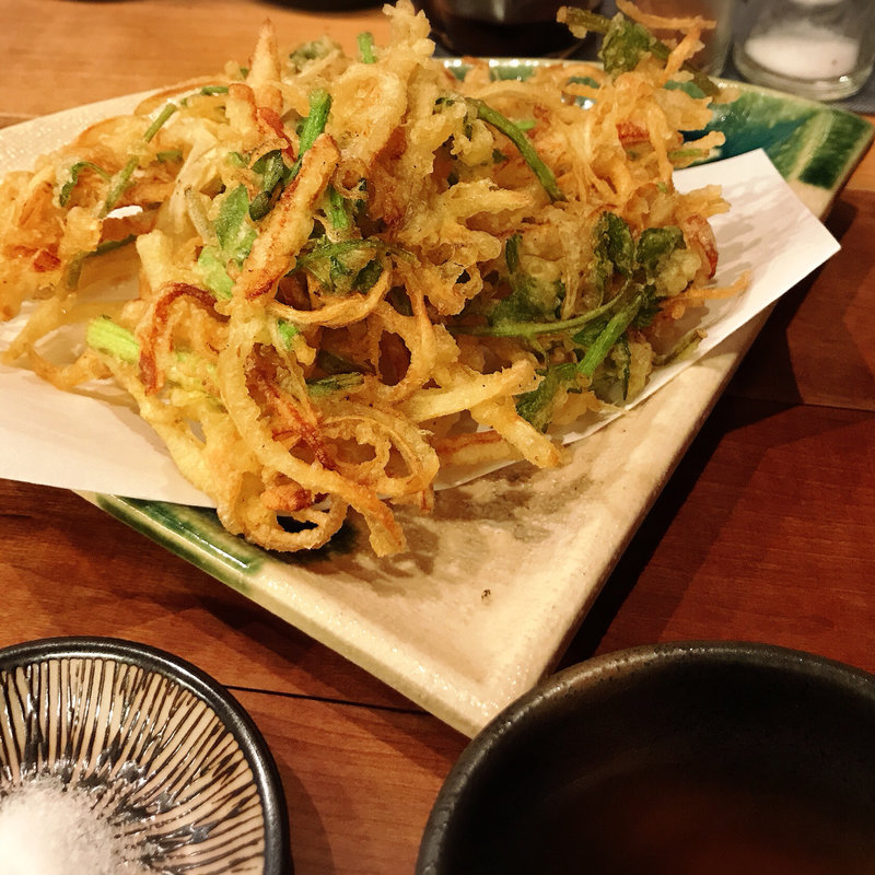 せりとゴボウかき揚(酒肴 かおりぐさ)