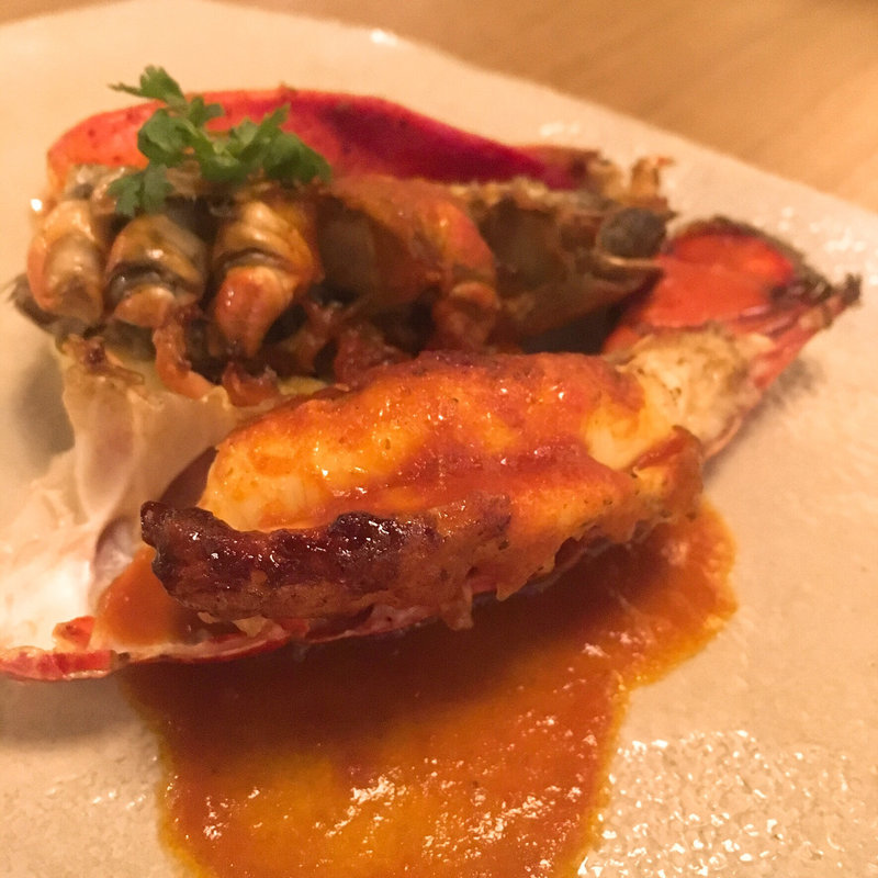 オマール海老と旬の野菜の鉄板焼(鉄板焼 一如)