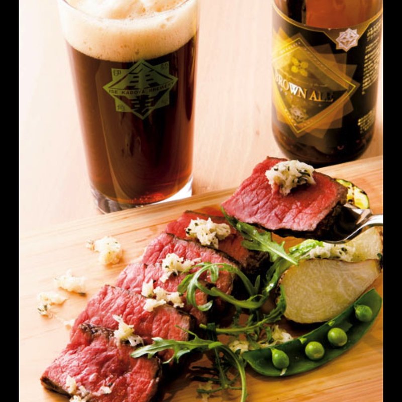 松阪牛の内もも肉のタリアータ三重の春野菜タイムと西洋わさび(三重テラス)