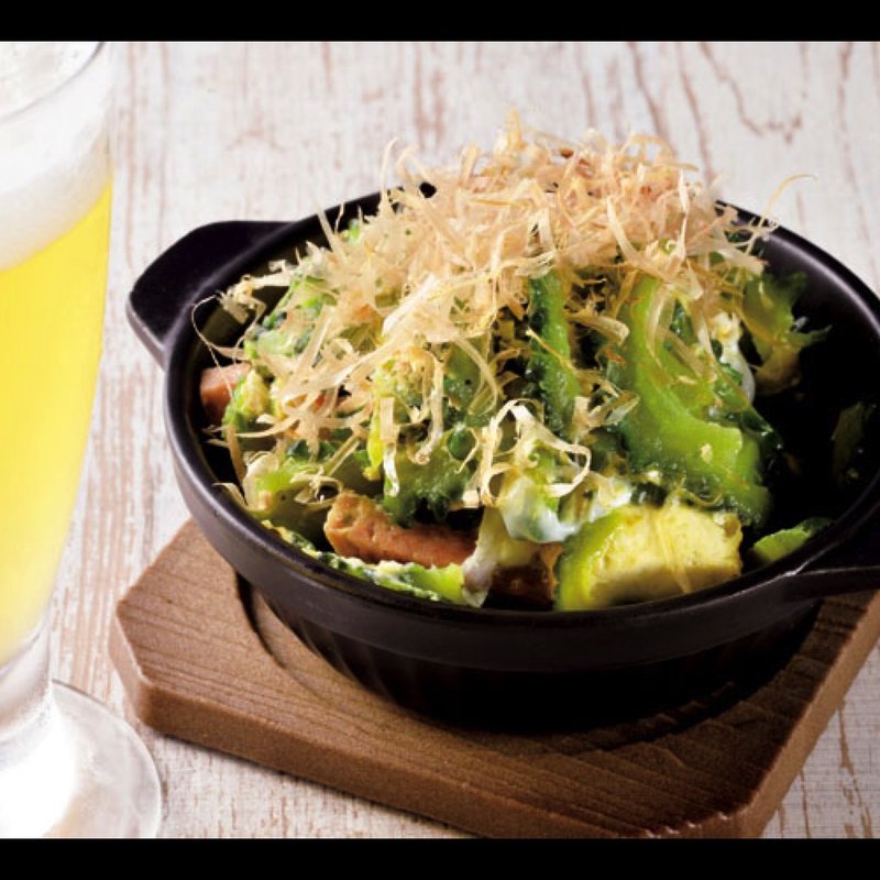 ゴーヤーチャンプル、ゴーヤDRY（L）(沖縄クラフトビール＆琉球バル ガチマヤ（神保町駅）)