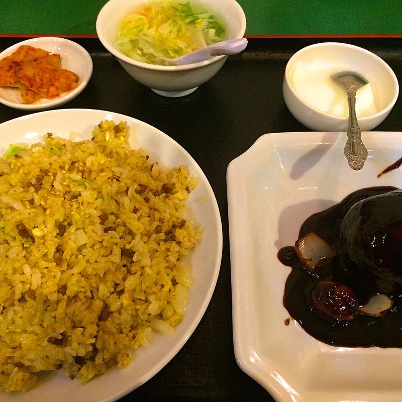 黒酢スブタ、炒飯定食(百香亭 筑波大学店 （ひゃっこうてい）)