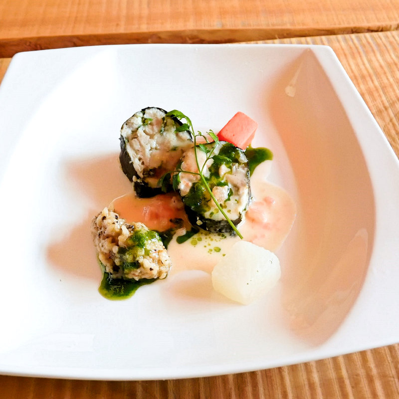 鰆のダブルポワレ シャンパーニュソース添え(美讃大野 （びさんおおの）)