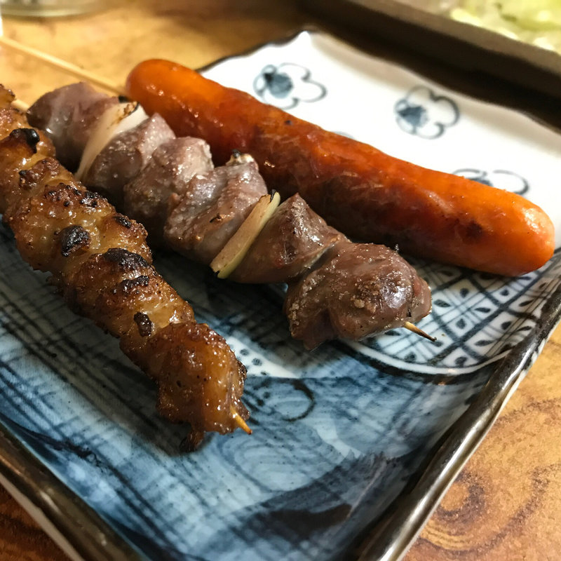 とり皮&砂ずり&ウインナー(権兵衛 香椎店)