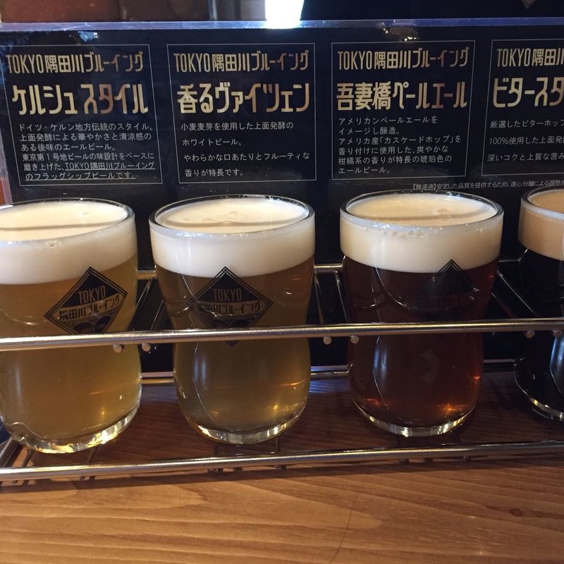 クラフト飲み比べ4種(TOKYO隅田川ブルーイング)