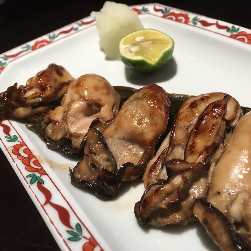 牡蠣昆布焼き(上野やぶそば)