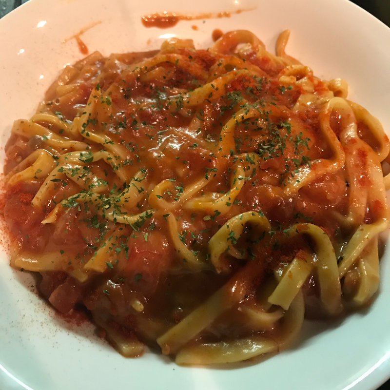 生パスタのトマトカレーチーズまぜ麺(明ごころ本店 洋食店)