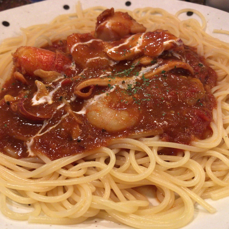 海の幸のカレースパゲッティ(スパゲティーNokishita)