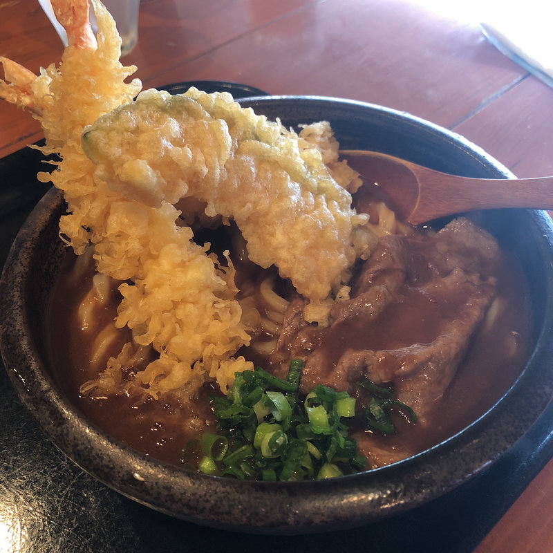 海老天カレーうどん(麦きり トクオカ （むぎきりとくおか）)