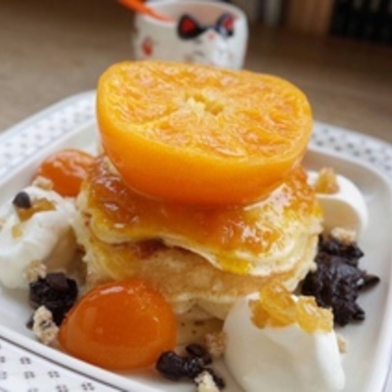 せとか密柑とたまたま金柑とチョコのパンケーキ(adito)