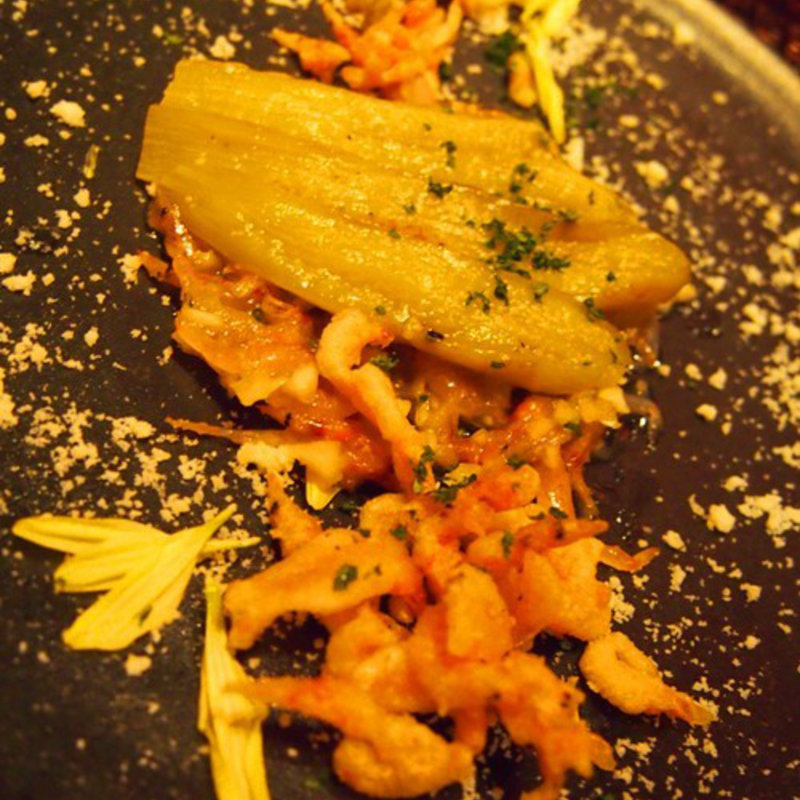 栃木焼きナスに生桜エビをのせて(ARBOL （アルボール）)