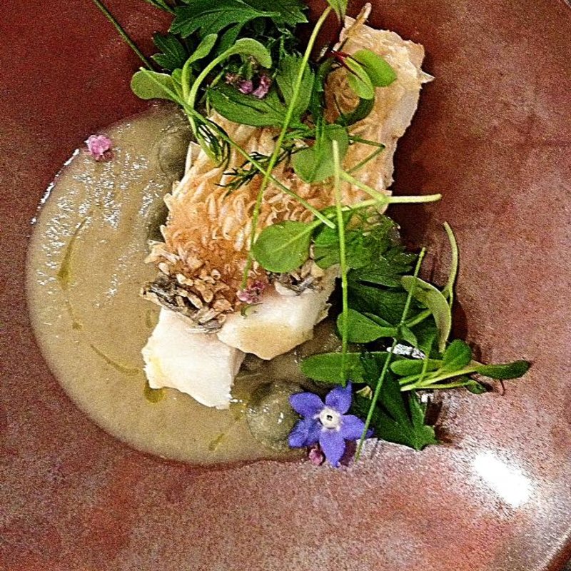 甘鯛のウロコ焼き 季節のブルーテ(bar à vin PARTAGER)