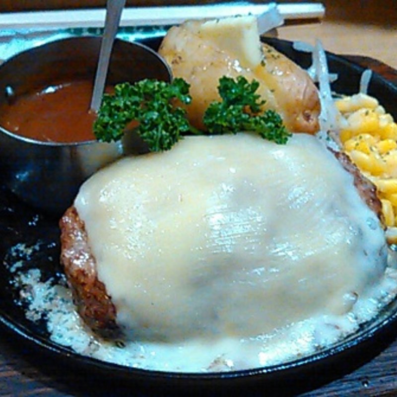 チーズ焼きハンバーグ＆ライス(ハンバーグレストランBOSTON昭和町本店)