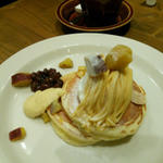 安納芋クリームと北海道あずきのパンケーキ